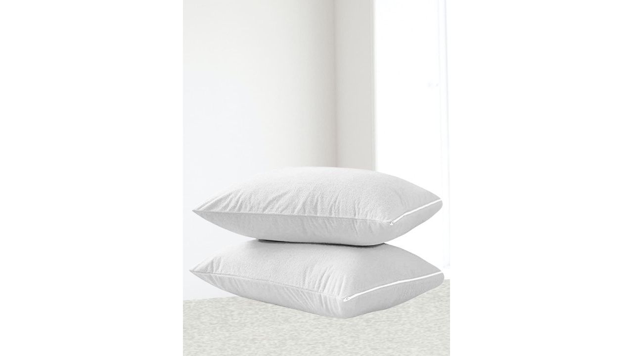 Trance Home Linen Set Of 2 White Solid Pillow Protector