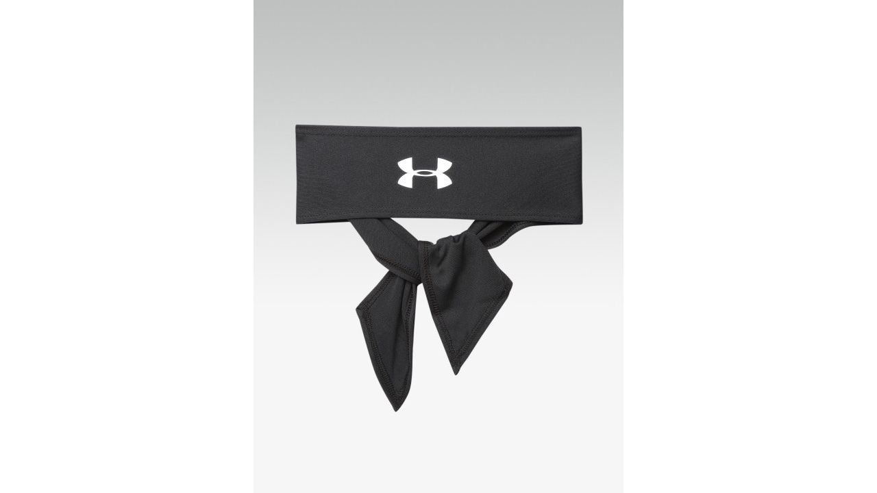 UNDER ARMOUR Unisex Black Solid Tie Headband with Printed Detail