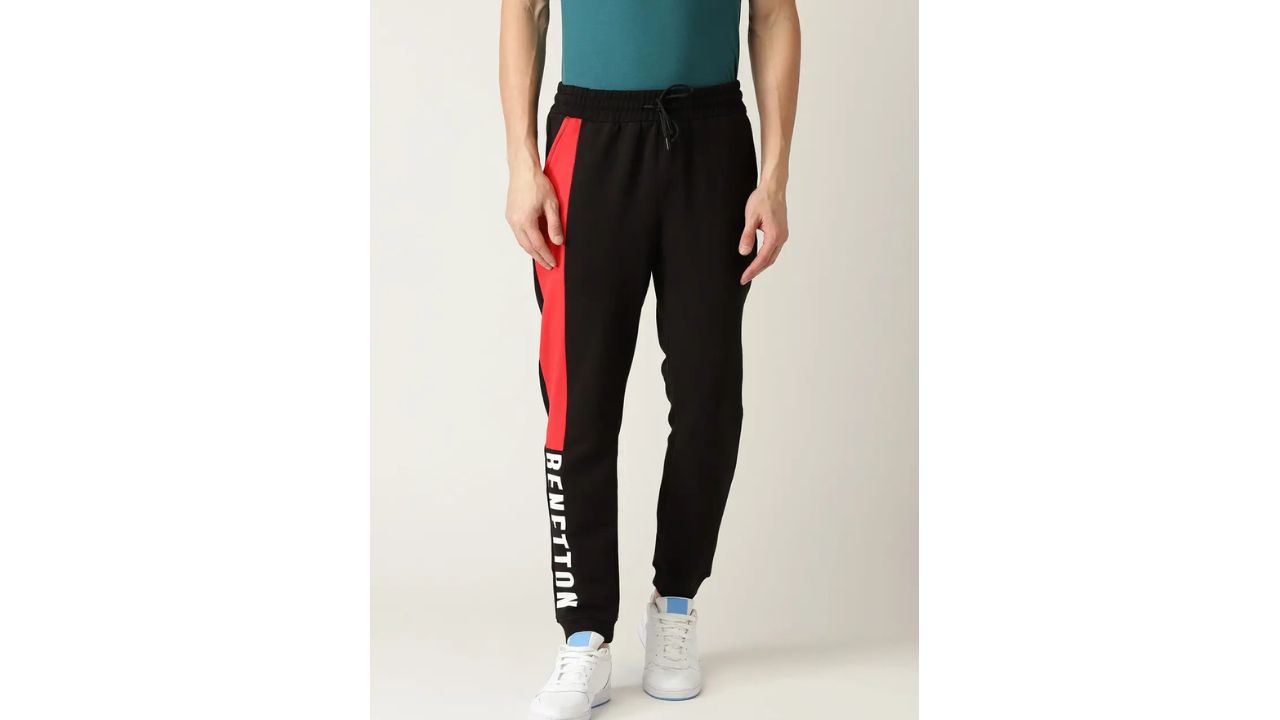 United Colors of Benetton Men Solid Black Track Pants