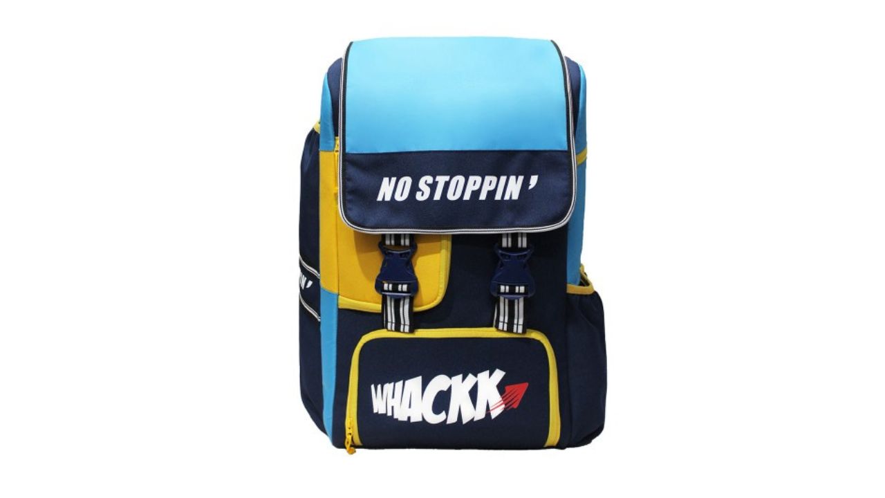 Whackk Unisex Brand Logo Printed Cricket Rucksack with Shoe Pocket