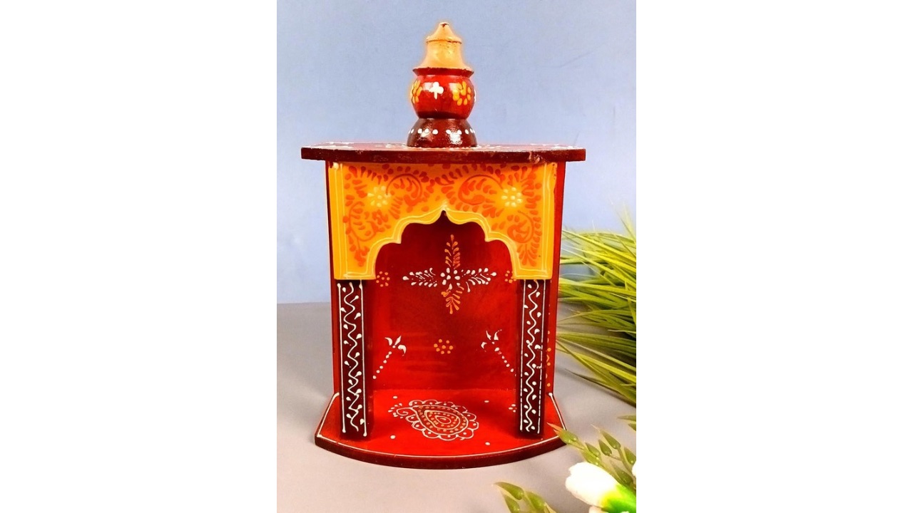 apka martRed & Yellow Printed Home Temple