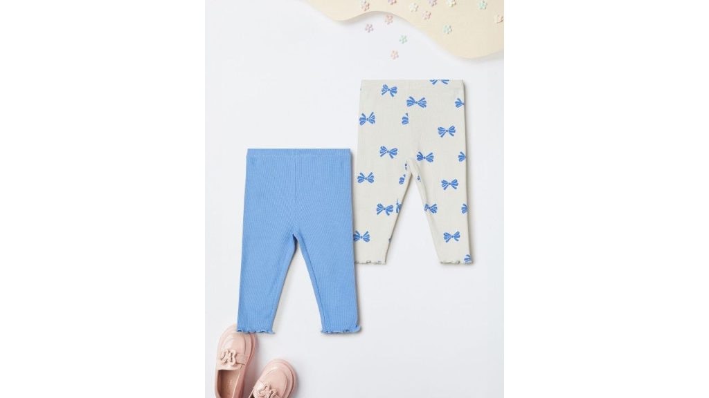 max Infant Girls Pack Of 2 Pure Cotton Ankle Length Leggings