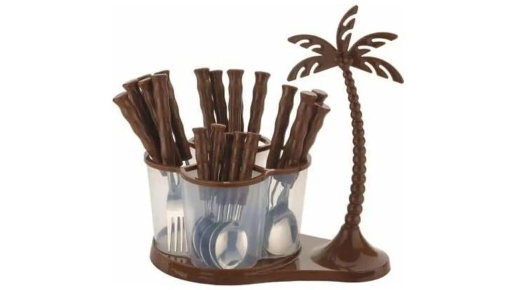 smartclick Extra Ordinary 24 pcs Revolving Coconut Cutlery Set