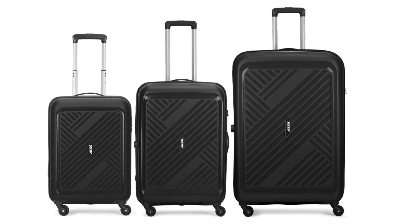 ALFA by VIP Hard Body Set of 3 Luggage 4 Wheels - Rhino - Black