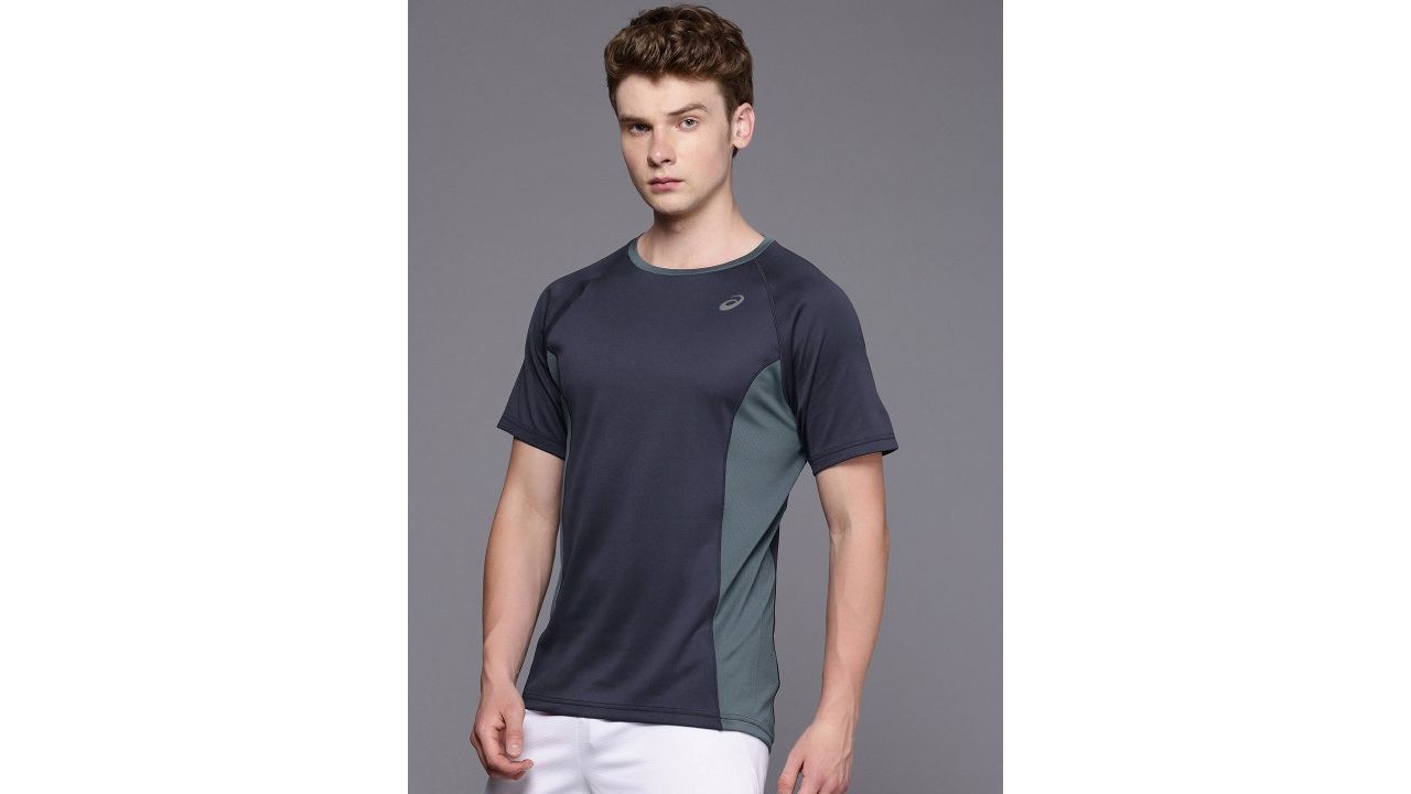 ASICS Self-Design Colorblocked Raglan Sleeves Actibreeze Training T-shirt