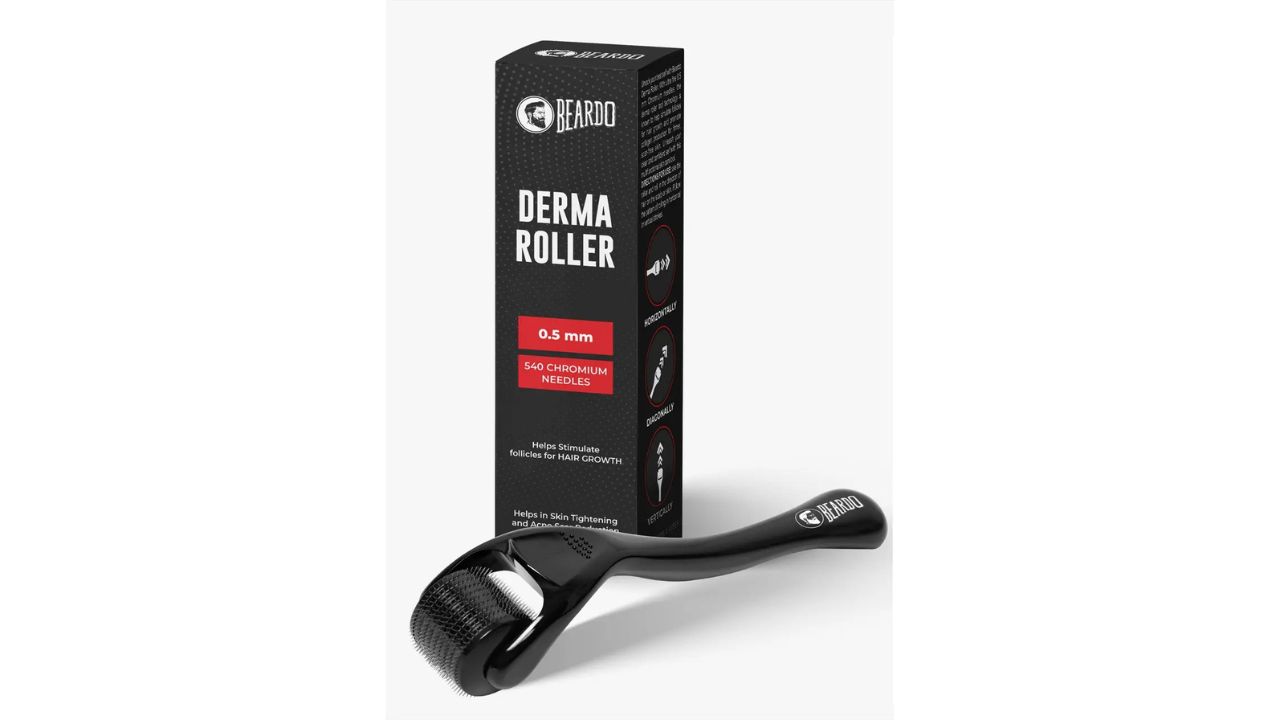 BEARDO Derma Roller for Hair Growth | 540 Chromium Needles| 0.5 mm