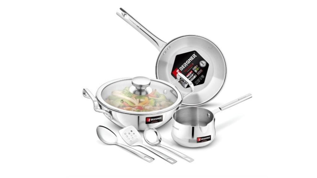 BERGNER Silver-Toned Dishwasher Safe Set of 7