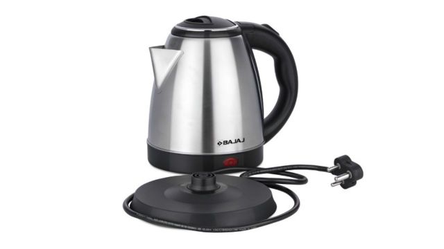 Bajaj Black & Silver-Toned Stainless Steel Electric Kettle