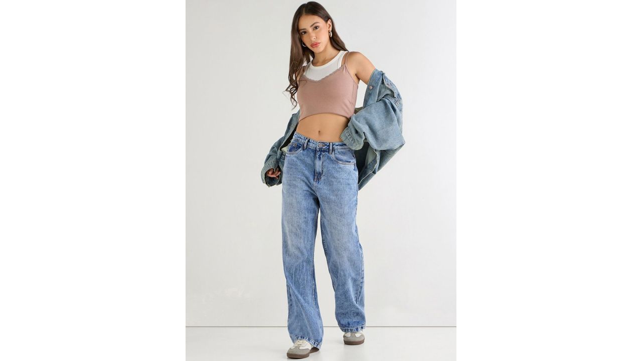 Bewakoof Women Baggy Wide Leg High-Rise Jeans