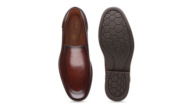 Clarks Men Brown Leather Slip-On Shoes