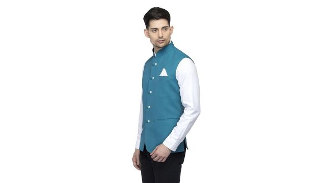 FAVOROSKI Nehru Jacket with Mandarin Collar