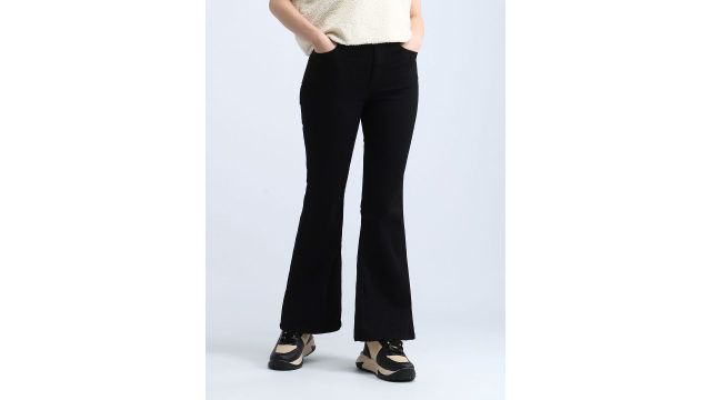 Flying Machine Women Flared High-Rise Stretchable Jeans