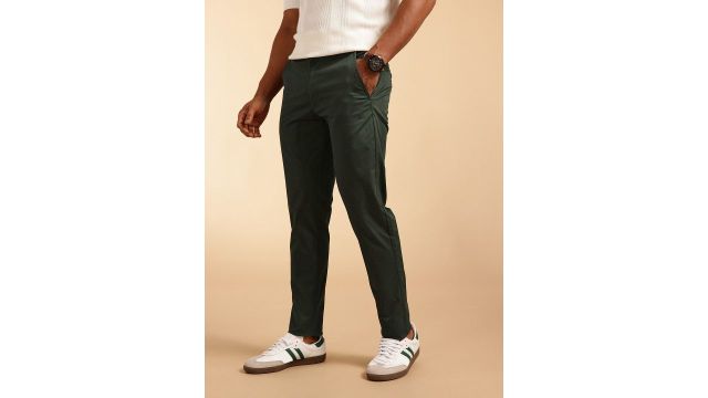 French Connection Men Slim Fit Chinos Trousers (Green)