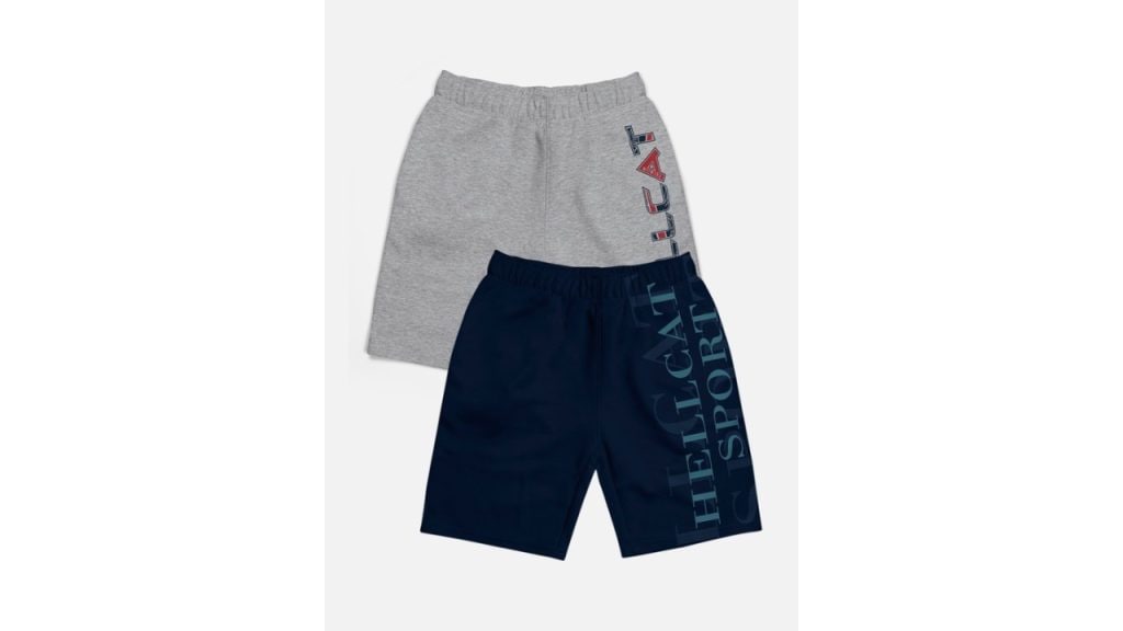 HELLCATBoys Pack of 2 Typography Printed Shorts