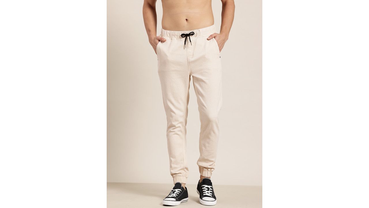 HERE&NOW Men Jogger-Fit Pure Cotton Jeans