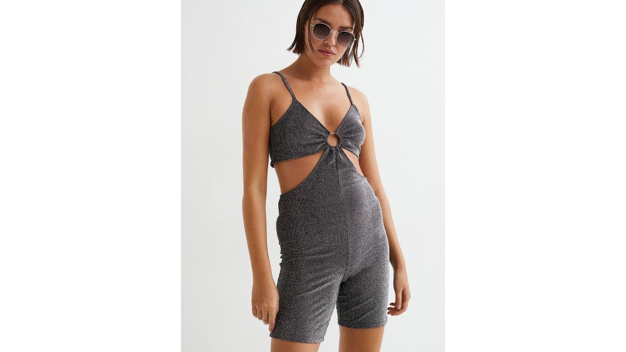H&M Women Black Jersey playsuit