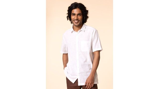 KINGDOM OF WHITE Regular Fit Pure Cotton Stay White Shirt