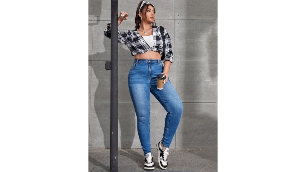 LULU & SKY Women Skinny Fit High-Rise Light Fade Plus Size Jeans