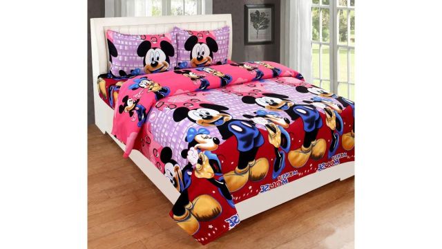 M.S. Trading Co. Cotton Double Flat 144 TC Printed Bedsheet