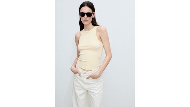 MANGO Ribbed Tank Top