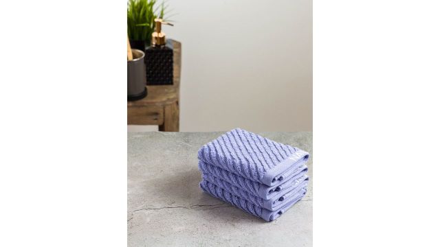 Nautica Set of 4 Purple Cotton Face Towels