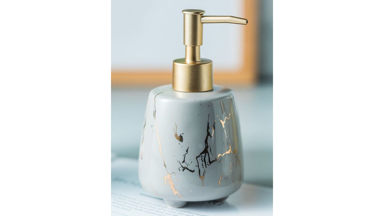 Nestasia Grey Fancy Ceramic Shampoo Dispenser