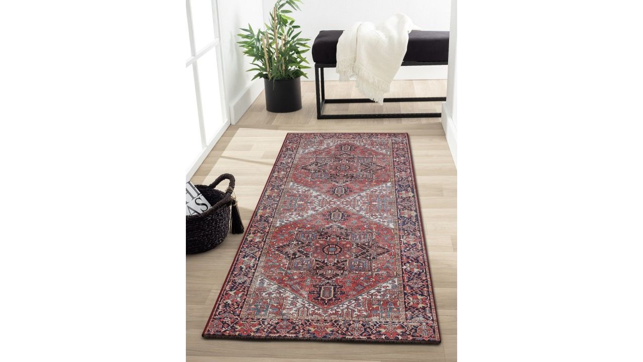 OBSESSIONS Navy Blue & Rust Brown Ethnic Printed Runner