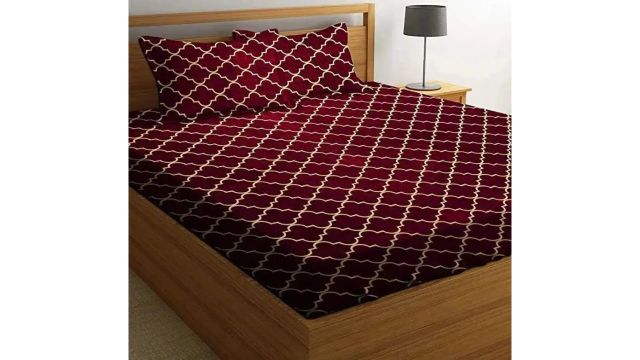 RisingStar Microfiber Double Flat 180 TC 3D Printed Bedsheet