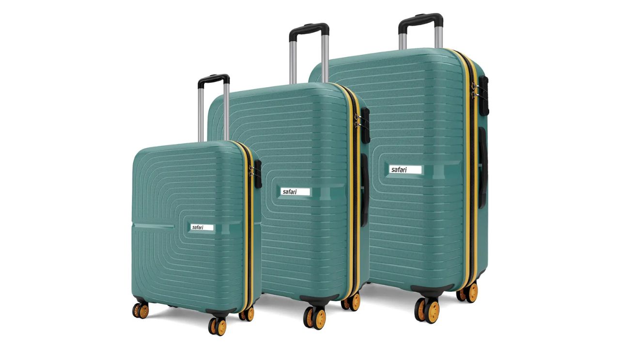 SAFARI Hard Body Set of 3 Luggage 4 Wheels - ECLIPSENEO - Green