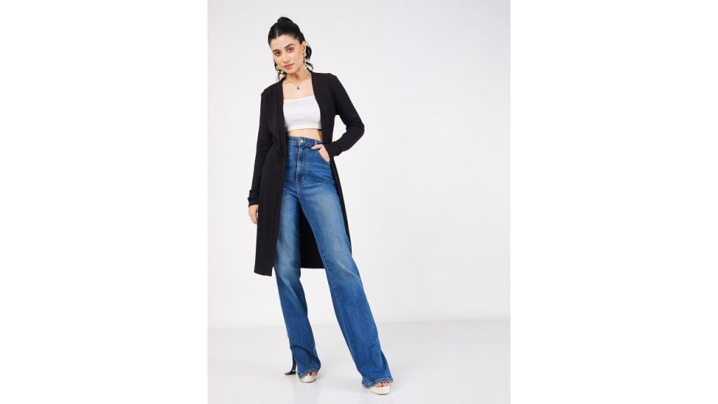 SASSAFRAS Ribbed Knitted Open Front Shrug