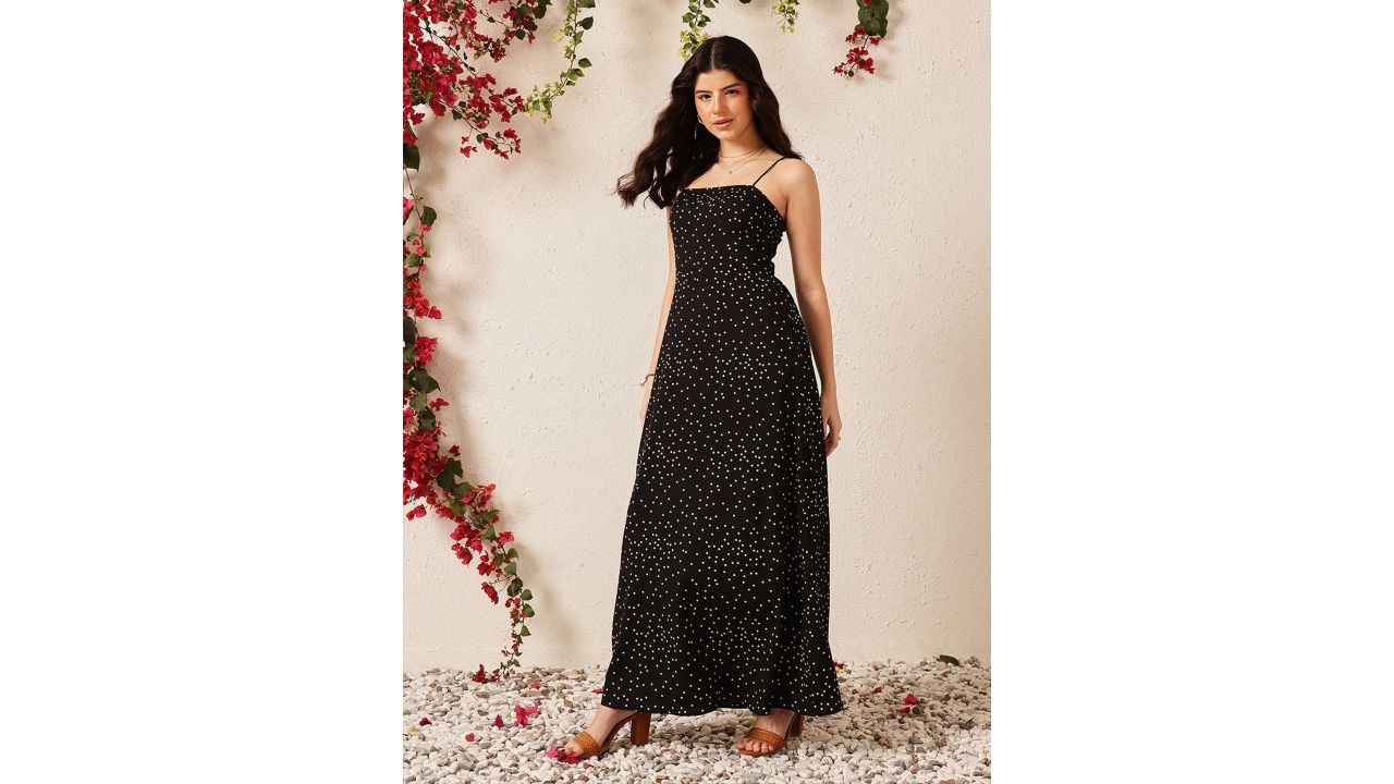 STREET 9 Women Polka Dot Printed Fit & Flare Maxi Dress