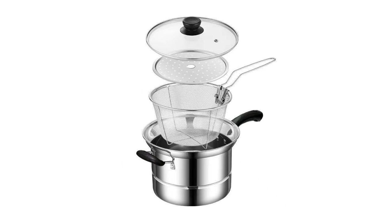 Stainless Steel Deep Frying Pot with Basket