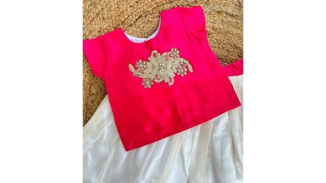 Stanwells Kids Baby Girls Cotton Silk Readymade Lehenga Choli Set