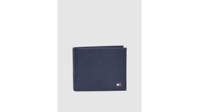 Tommy Hilfiger Men Blue Solid Leather Two Fold Wallet