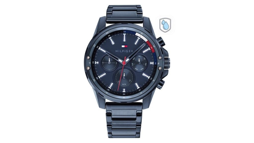 Tommy Hilfiger Men Navy Blue Dial & Bracelet Style Straps Mason Analogue Watch TH1791789W