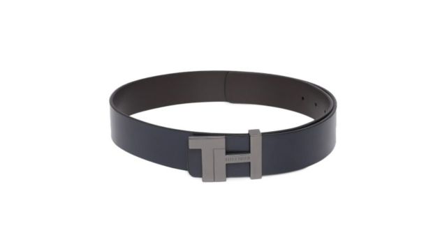 Tommy Hilfiger Men Navy Blue Solid Leather Belt