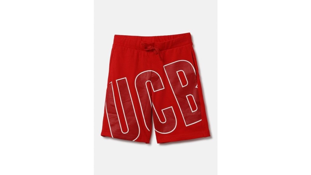 United Colors of BenettonBoys Typography Printed Cotton Sports Shorts