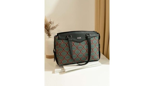 ZOUK Kolkata Nouveau Textured Structured Tote Bag