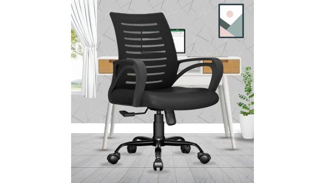 beaatho Verona Mid Back Sturdy Metal Base Nylon Revolving Mesh Office Executive Chair