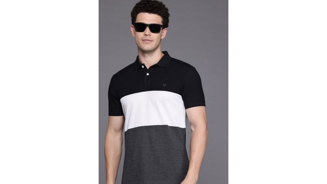 Allen SollyColourblocked Polo Collar T-shirt