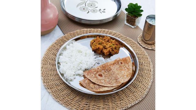 Amazon Solimo Stainless Steel Plate Set