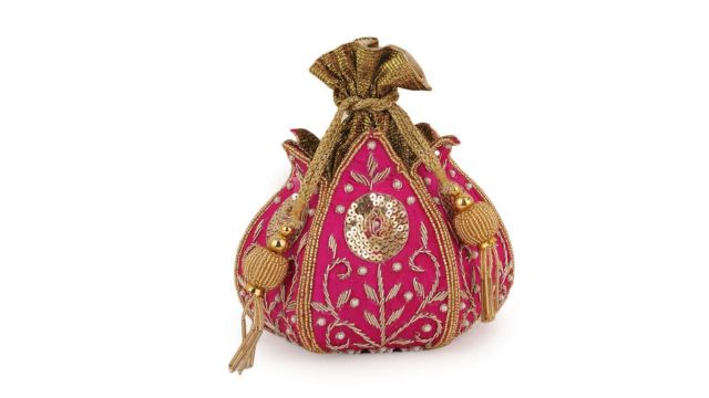 Anouk Lotus‑Shaped Embroidered Potli
