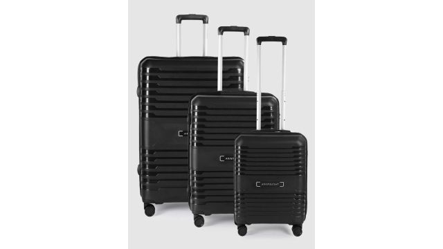 Aristocrat Harbor Black Set of 3 Trolley Bag 55, 66 & 76 cm Check-in Trolley Bag with 8-Wheel