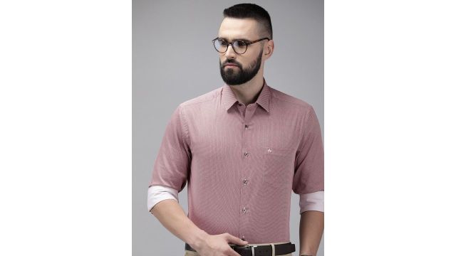 Arrow Manhattan Slim Fit Geometric Printed Pure Cotton Formal Shirt