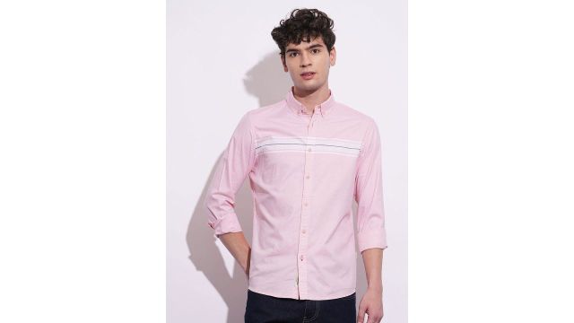 Being Human Men Classic Slim Fit Horizontal Stripes Shirt