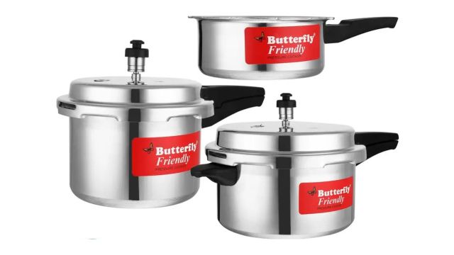 Butterfly Aluminium Pressure Cooker 2 L, 3 L, 5 L Outer Lid Pressure Cooker