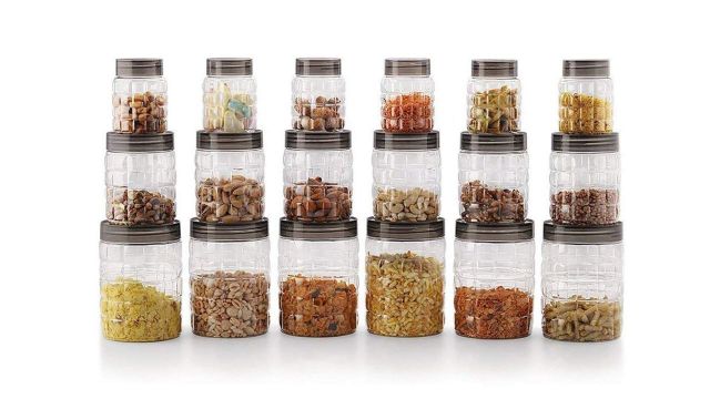 CELLO Checkers PET Canister Set of 18