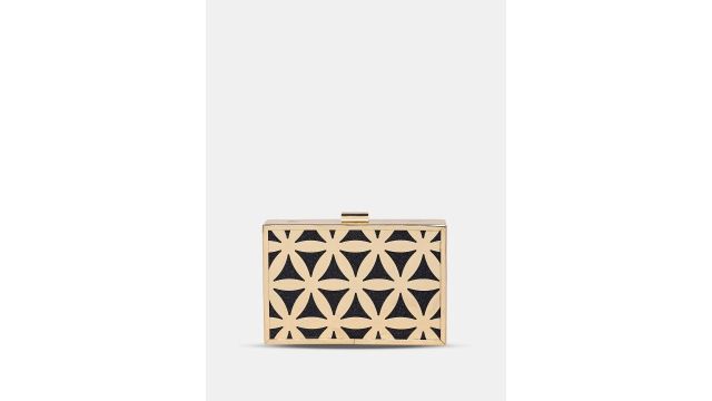 Caprese Junie Small Box Clutch (Navy, Metal)