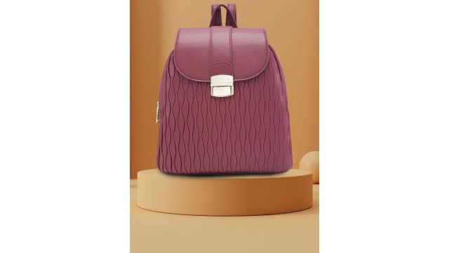 Caprese Shelbee Women Medium Backpack (Burgundy, PU)