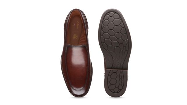 Clarks Men Brown Leather Slip-On Shoes